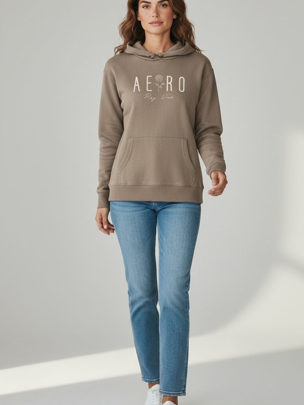 Logo Aeropostale medium Taupe Hoodie - Women